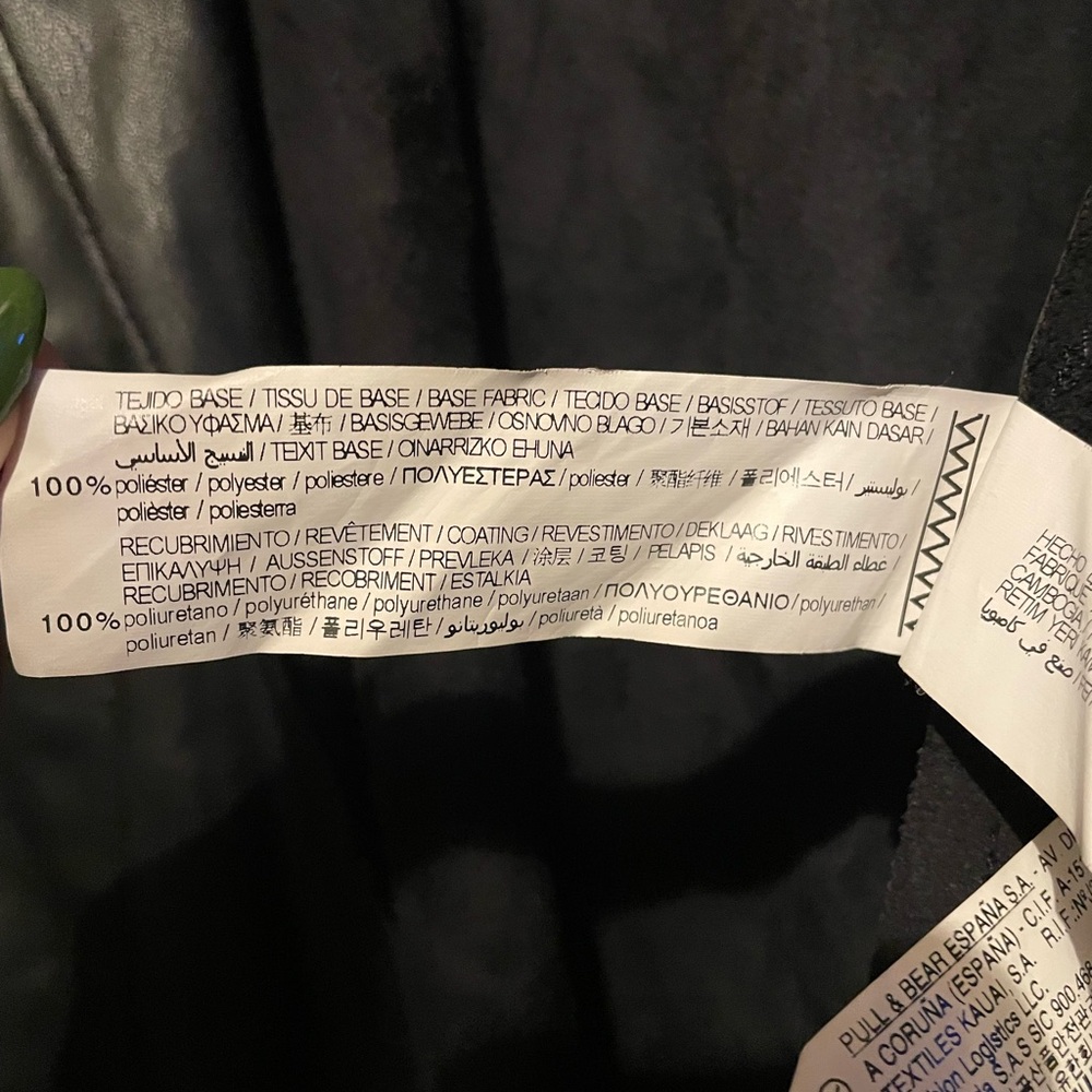 Pull&Bear Black Leather Women's Coat - Picture 7 of 8